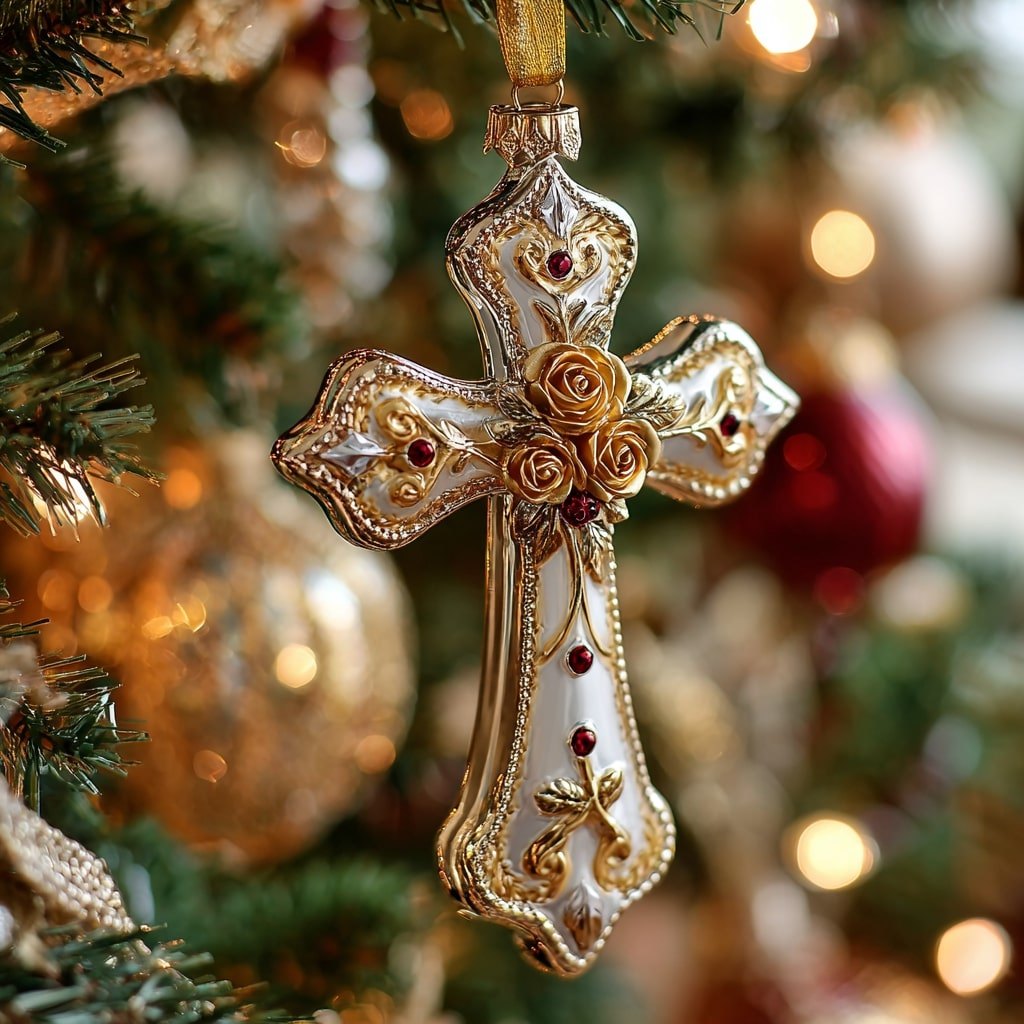 Blessing Cross Christmas Ornament