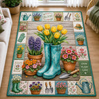 Bloom Boots area rug in a living room