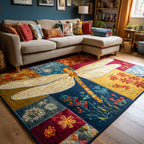 Bloom Flight area rug in a living room