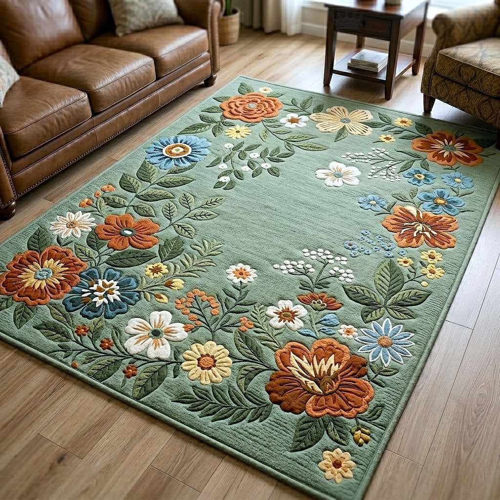 Bloom Garden area rug in a living room
