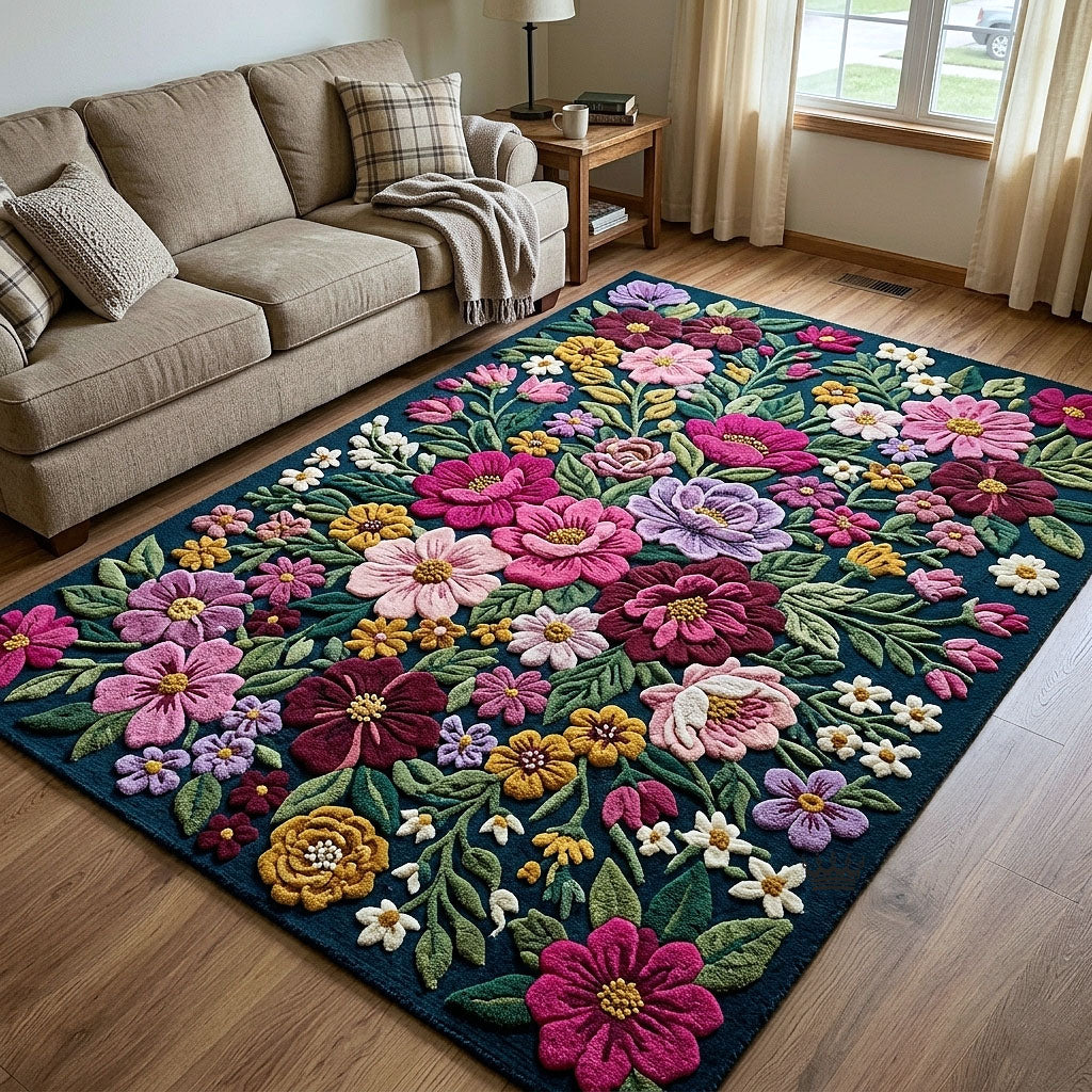 Bloom Garden area rug in a living room