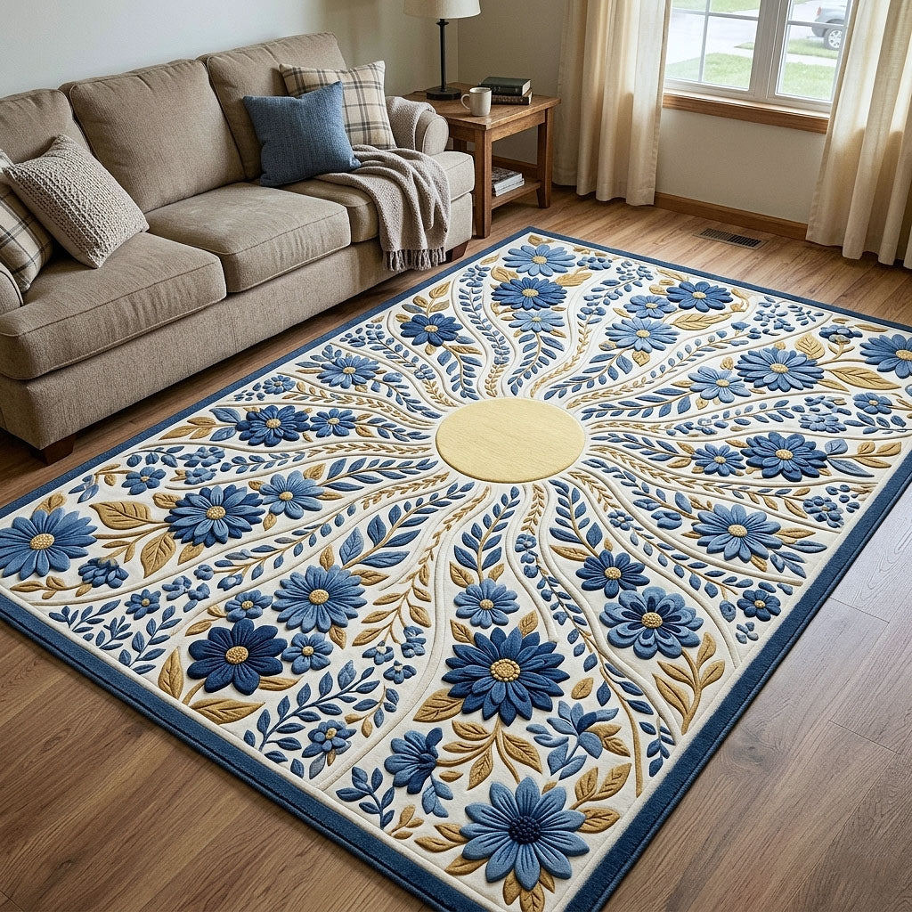 Bloom Garden area rug in a living room
