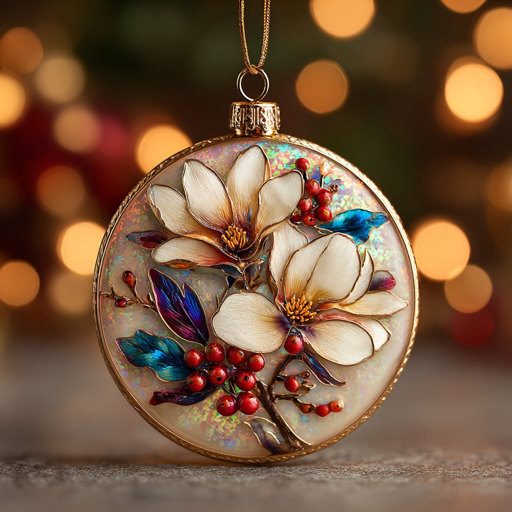 Blooming Magnolia Christmas Ornament