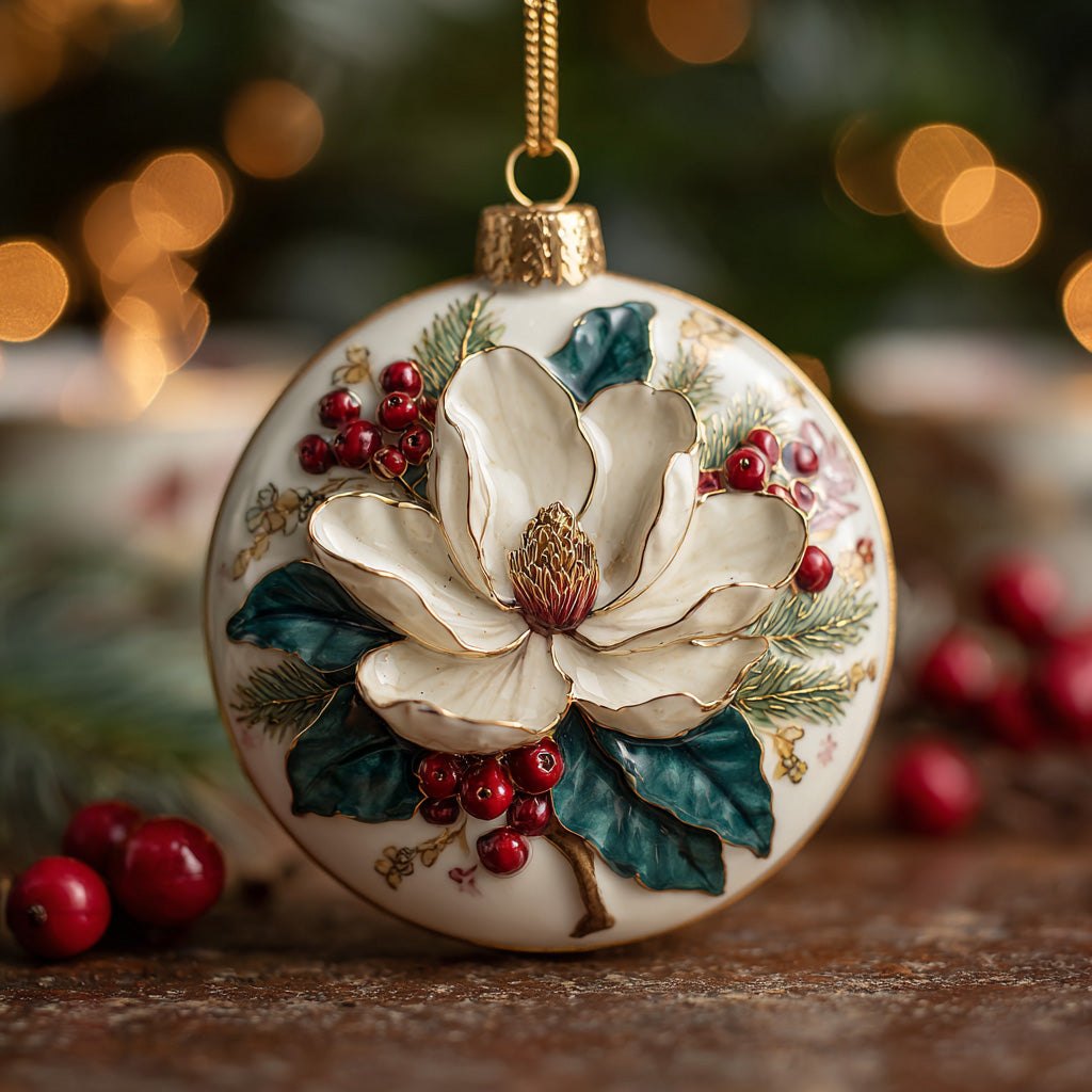 Blooming White Christmas Ornament