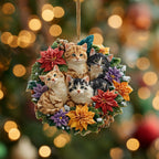 Blooming of Cats Christmas Ornament