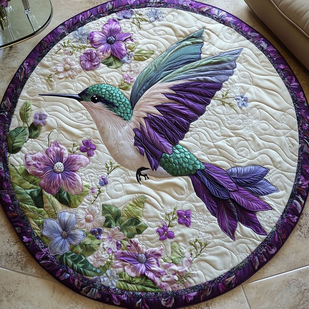 Blooming Air Round Mat Rug - washable non-slip printed rug