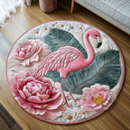 Blooming Elegance Round Mat Rug - washable non-slip printed rug