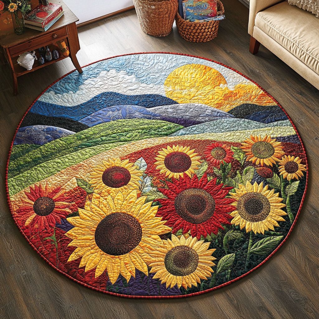 Blooming Horizon Round Mat Rug - Nature Design | Serene Home Decor
