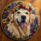 Blooming Joy Round Mat Rug - washable non-slip printed rug