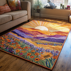 Blooming Light area rug in a living room