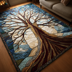 Blooming Tree area rug in a living room