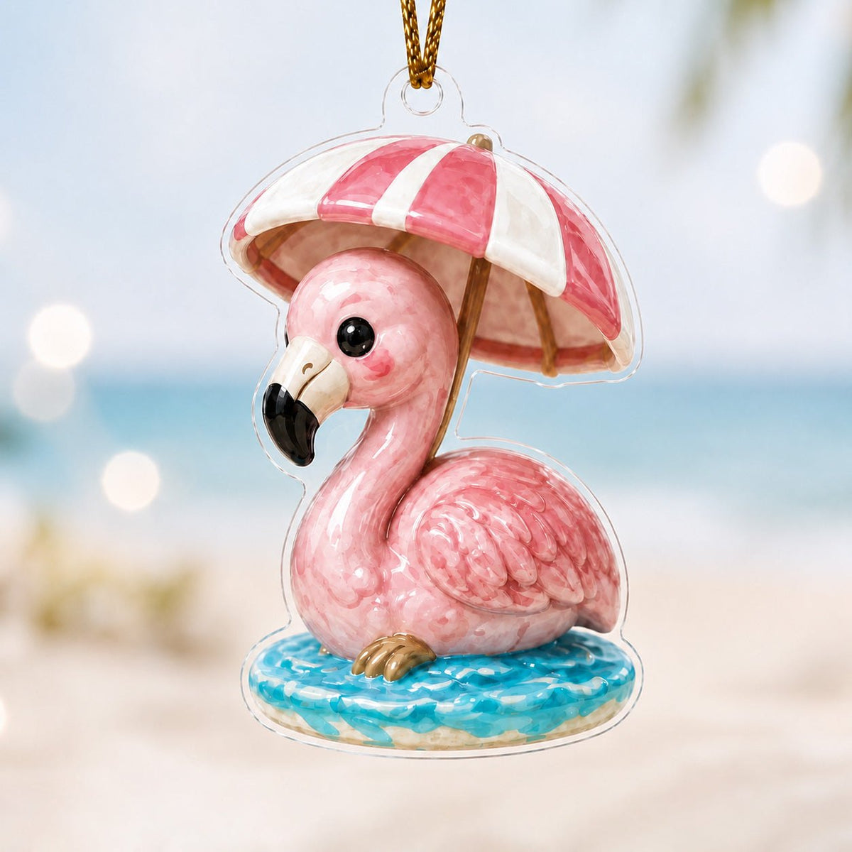 Blossom Flamingo Adorable Christmas Ornament