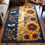 Blossom Bees area rug in a living room