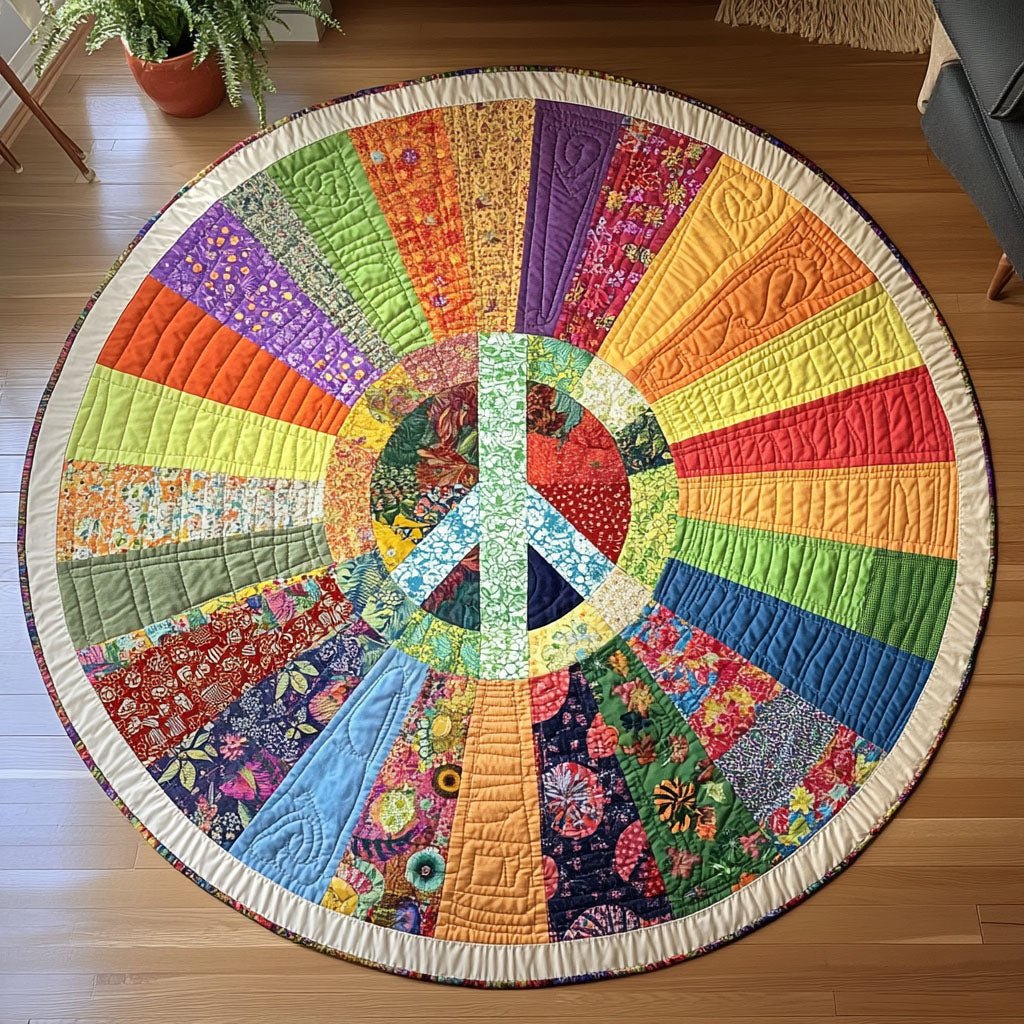 Blossom Blaze Round Mat Rug - washable non-slip printed rug
