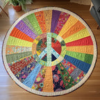 Blossom Blaze Round Mat Rug - washable non-slip printed rug