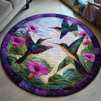 Blossom Breeze Round Mat Rug - washable non-slip printed rug