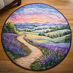 Blossom Curve Round Mat Rug - washable non-slip printed rug