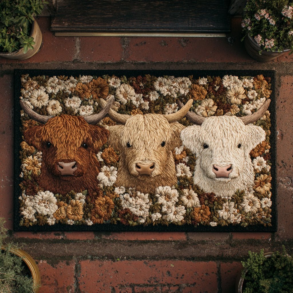 Blossom Highland Trio Doormat - Nature Design | Printed Welcome Doormat