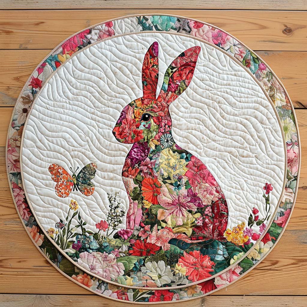 Blossom Hop Round Mat Rug - washable non-slip printed rug