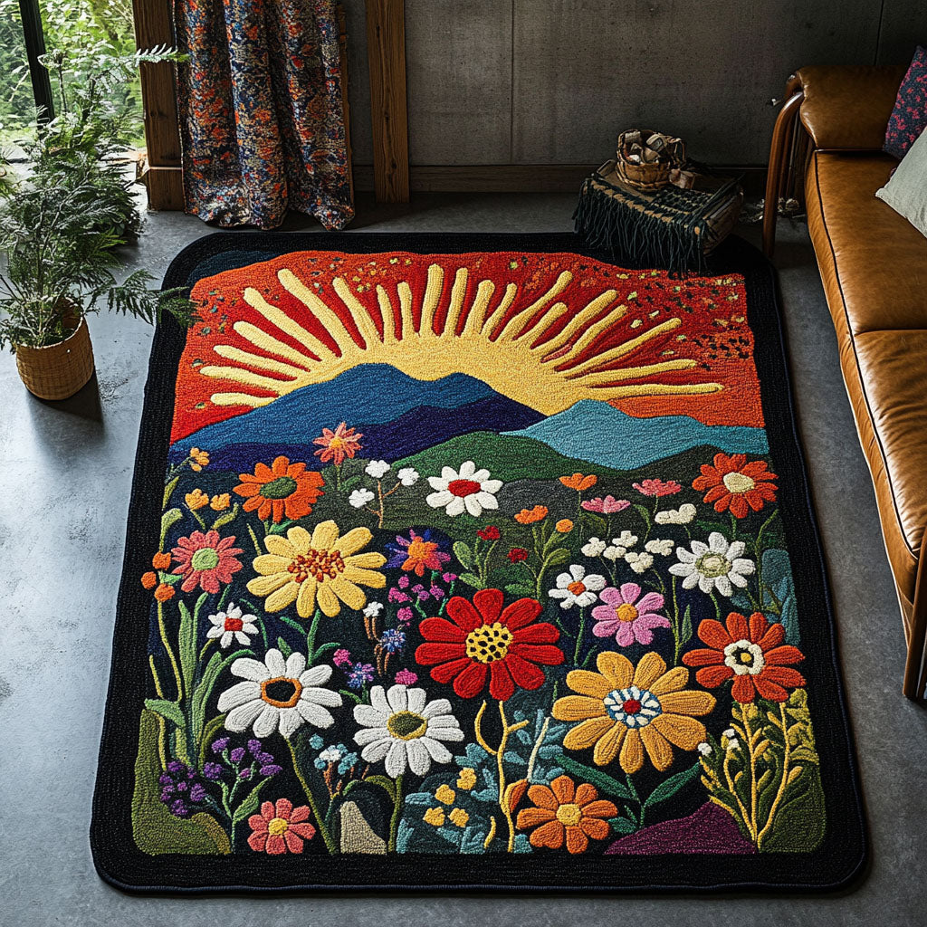 Blossom Valley area rug in a living room