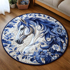 Blossom Veil Mare Round Mat Rug - washable non-slip printed rug