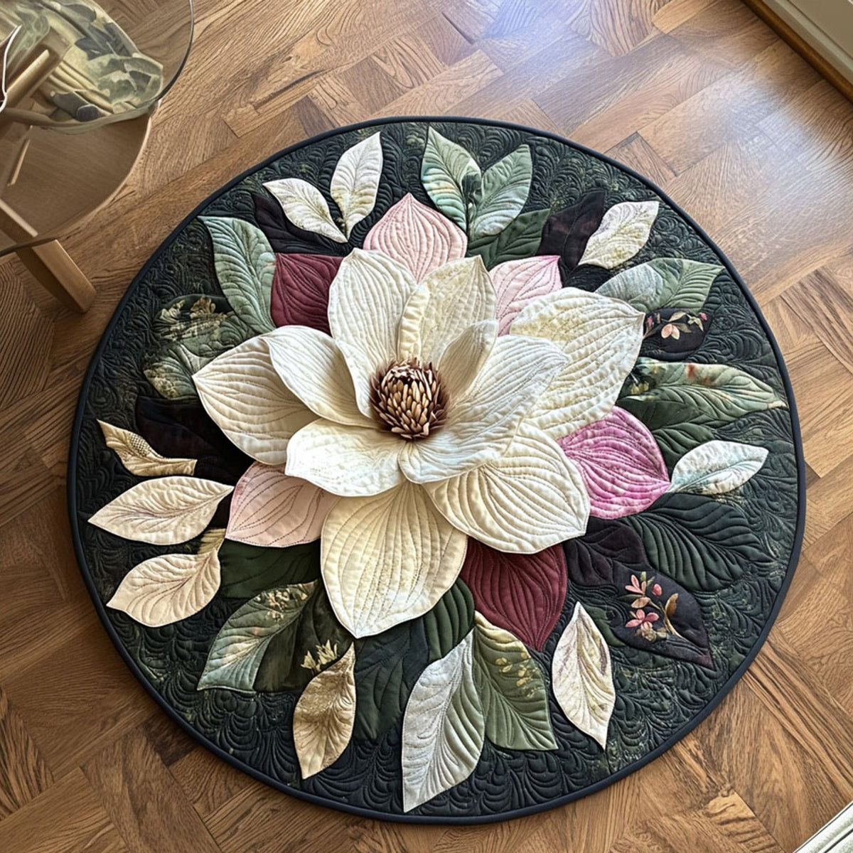 Blossom of the South Round Mat Rug - washable non-slip printed rug