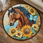 Blossomed Ride Round Mat Rug - washable non-slip printed rug