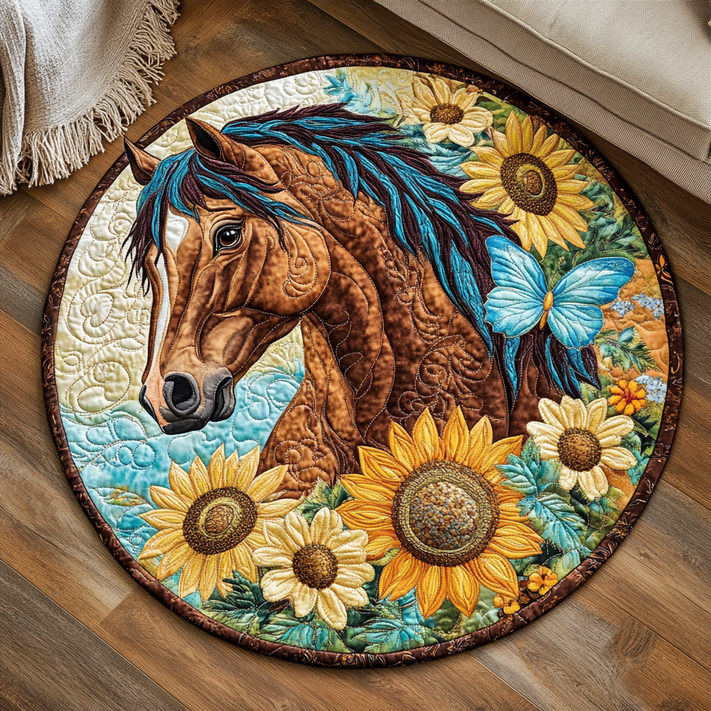 Blossomed Ride Round Mat Rug NCU0VH5822