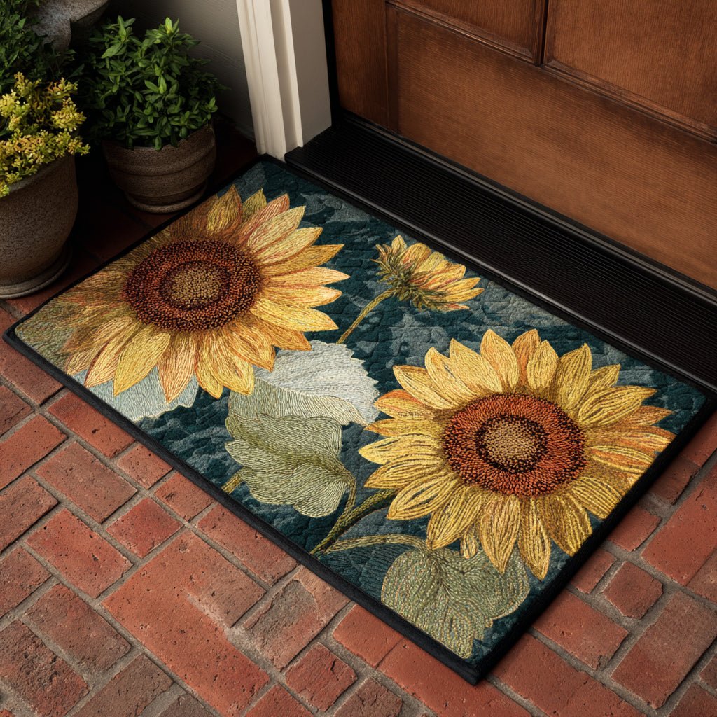 Blue Dream Sunflower Doormat - Nature Design | Printed Welcome Doormat