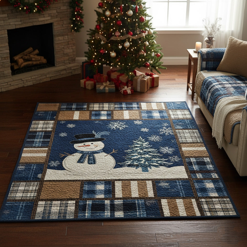 Blue Festive Nights area rug in a living room