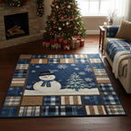 Blue Festive Nights area rug in a living room