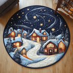 Blue Ridge Moonlight Round Mat Rug - washable non-slip printed rug