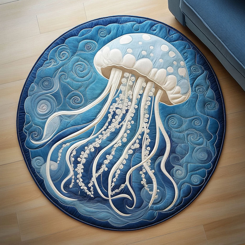 Blue Serenity Round Mat Rug