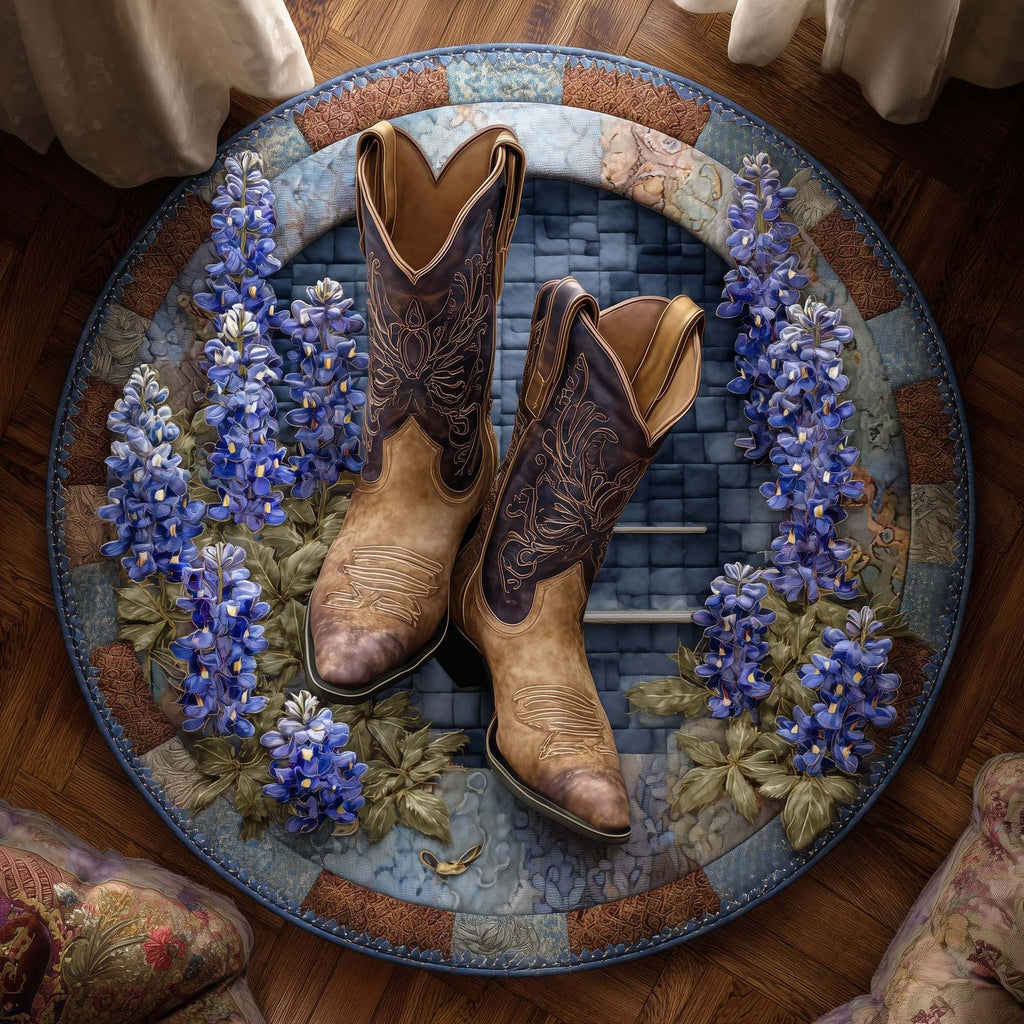 Bluebonnet Trail Round Mat Rug - Nature Design | Serene Home Decor