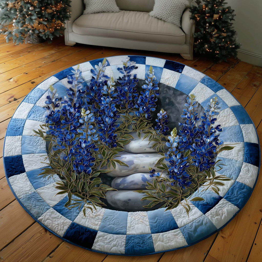 Bluebonnet Trail Round Mat Rug - Nature Design | Serene Home Decor