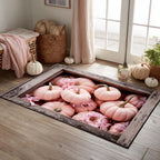 Blush Pumpkin Patch area rug in a living room