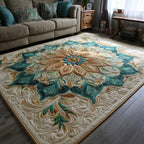 Blush Star area rug in a living room