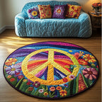 Boho Dreams Round Mat Rug - washable non-slip printed rug