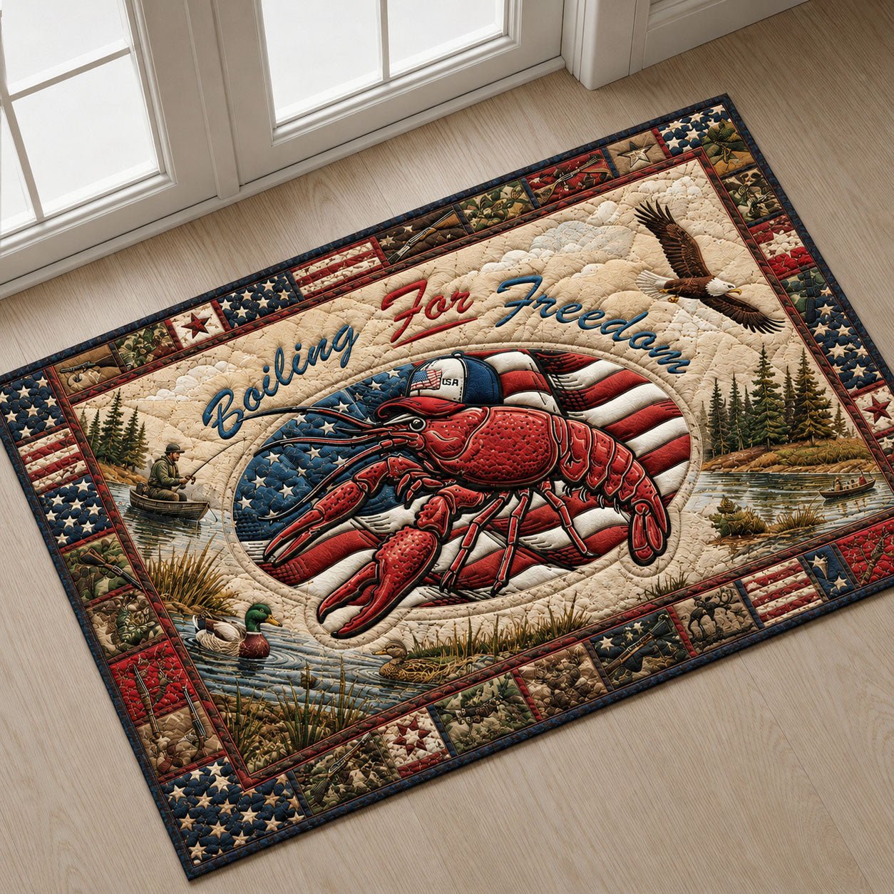 Boiling for Freedom Crawfish Doormat - Nature Design | Printed Welcome Doormat