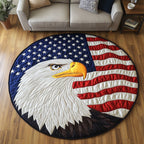 Bold Eagle Round Mat Rug - washable non-slip printed rug