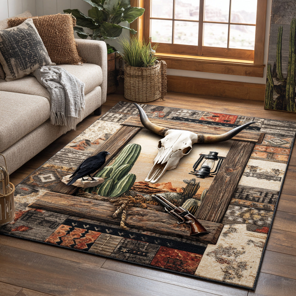 Bone Canyon area rug in a living room