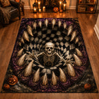 Bone Chasm area rug in a living room