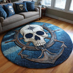 Bone Crusher Pirate Round Mat Rug - washable non-slip printed rug