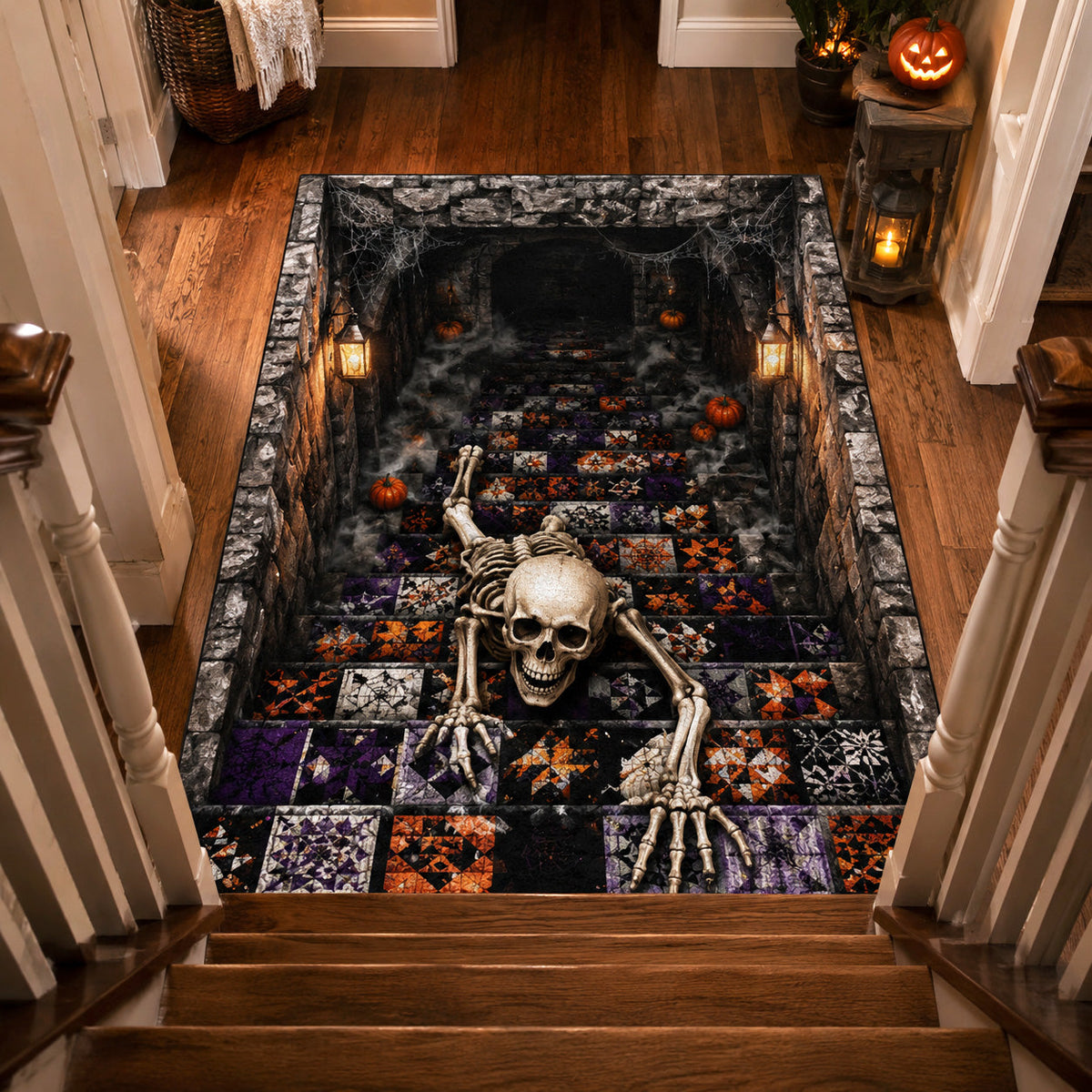 Bone Pit area rug in a living room