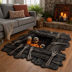 Bone Pit Custom Shape Area Rug - Nature Design | Die-Cut Non-Slip Rug - washable non-slip printed rug