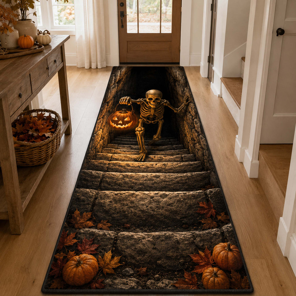 Bone Pit Runner Rug - Nature Design | Serene Runner Rug (Design 1) - washable non-slip printed rug