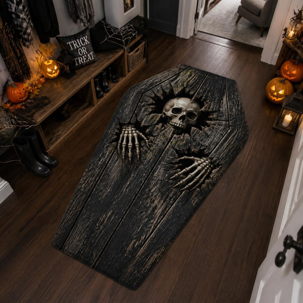 Bone Prison Custom Shape Area Rug - Nature Design | Die-Cut Non-Slip Rug - washable non-slip printed rug