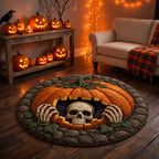 Bone Uprising Round Mat Rug - washable non-slip printed rug