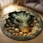 Bonefire Warden Round Mat Rug - washable non-slip printed rug