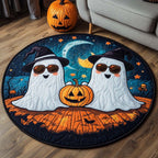 Boo Night Round Mat Rug - washable non-slip printed rug